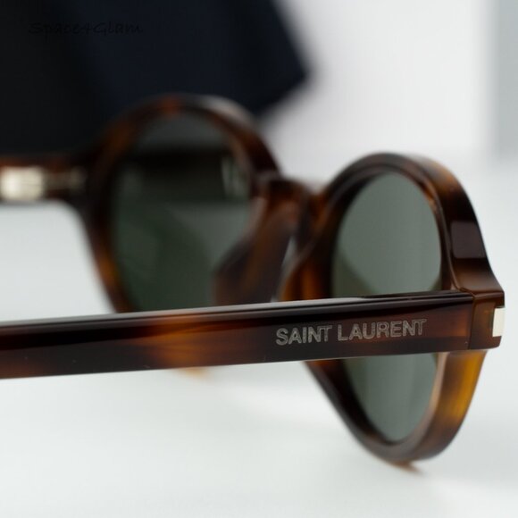 BRAND NEW Saint Laurent SL751 JEANNE 003 Dark Havana Grey Oval Unisex Sunglasses - Picture 7 of 13